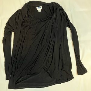 Maternity black cotton top - nursing friendly!